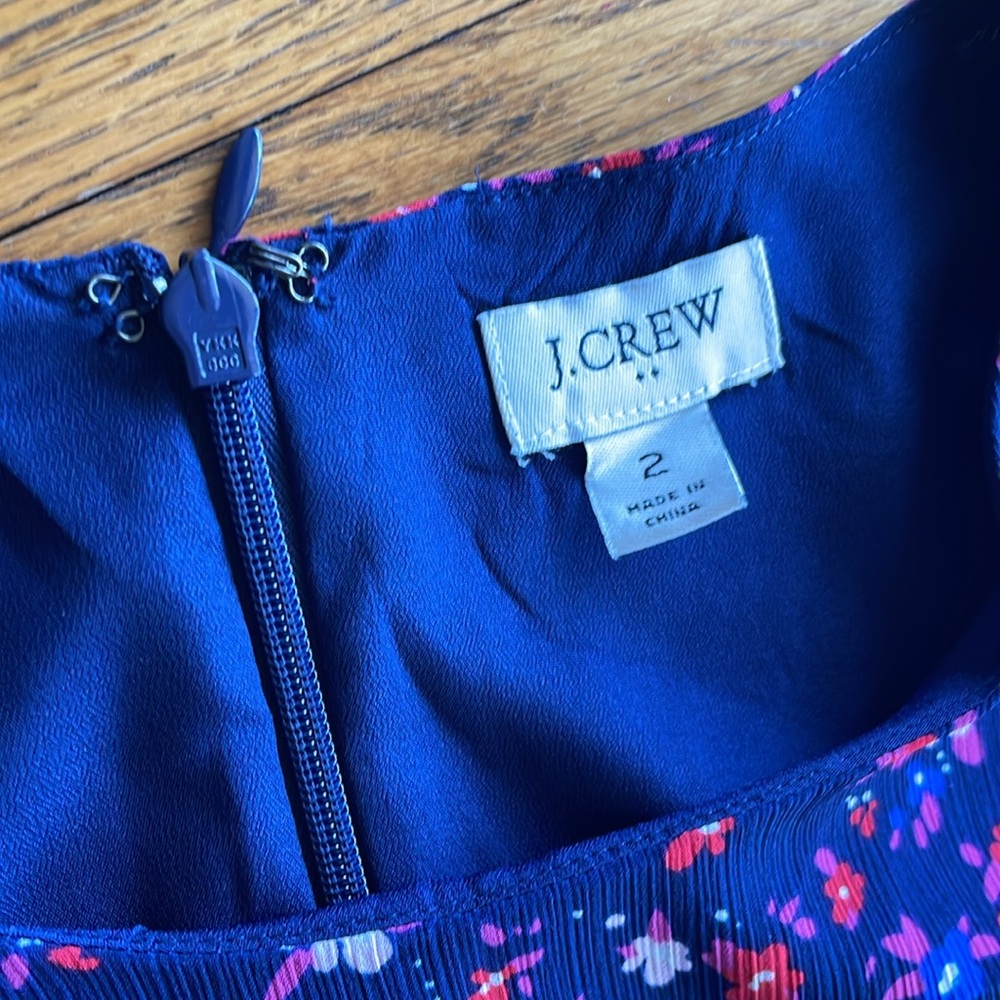 J. Crew | Navy Blue Floral Dress (2) - Picture 8 of 8